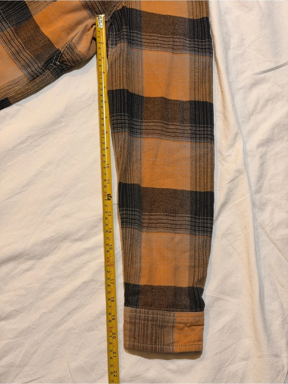 The North Face Orange and Black Plaid Button-Down Shirt Size M